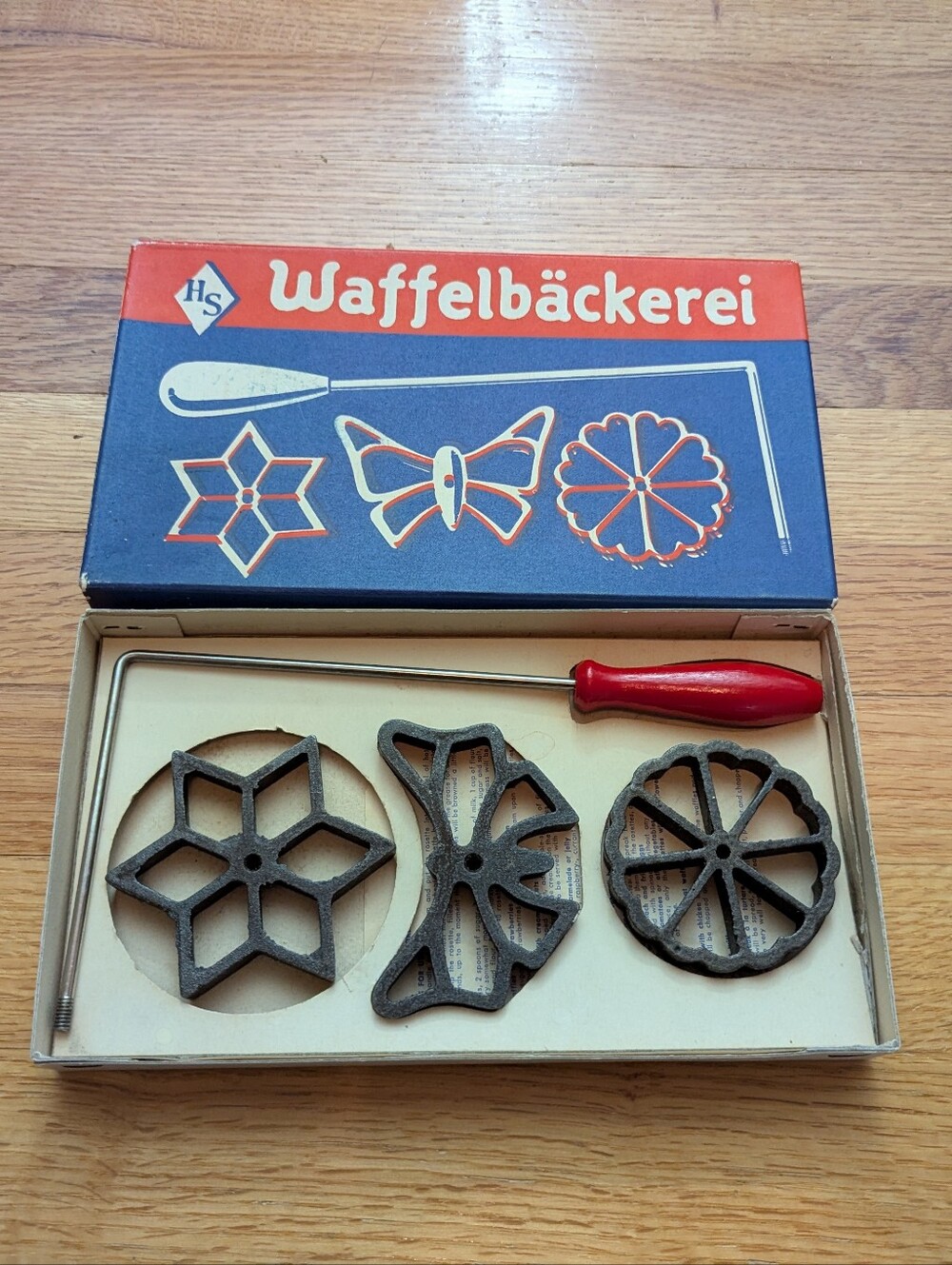 Waffelbackerei by Schulte Rosette German Cookie Mold Complete in Box Vintage